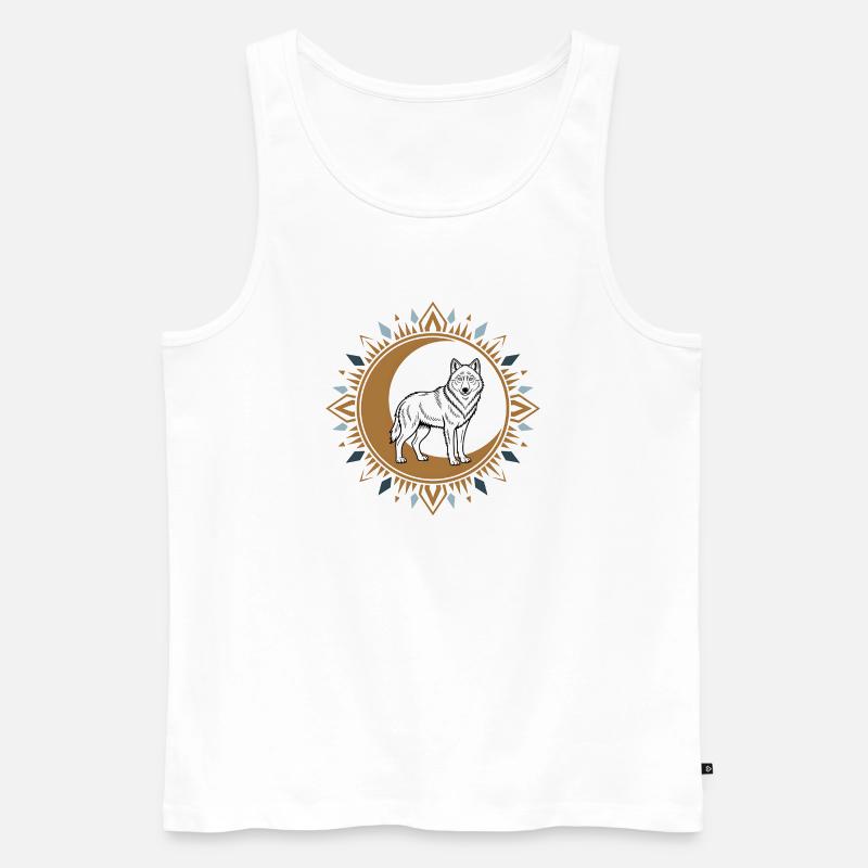 Boho Wolf - Männer Premium Bio Tank Top - Weiß