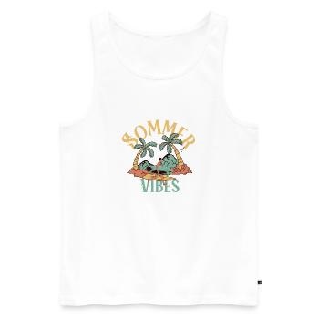 Summer Vibes - Men's Premium Organic Tank Top - white - Front - AI Model Male 178 light (178cm)