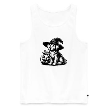 Witch Dog - Halloween - Men's Premium Organic Tank Top - white - Front - Michal (187cm)