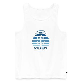 Kiel Ostsee Kieler Hafen Schleswig Holstein Küste - Männer Premium Bio Tank Top - Weiß - Vorne - Michal (187cm)