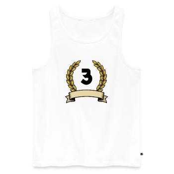 Goldener Lorbeerkranz Nummer 3 - Männer Premium Bio Tank Top - Weiß - Vorne - Michal (187cm)