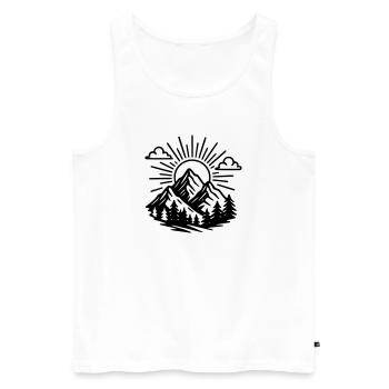 Mountains - Men's Premium Organic Tank Top - white - Front - Michal (187cm)