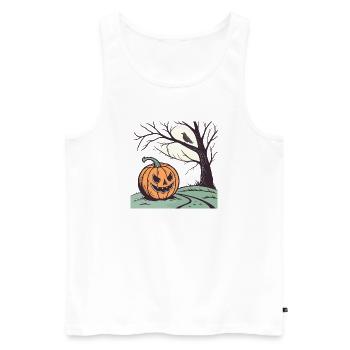 Citrouille Halloween - Débardeur bio Premium Homme - blanc - Devant - Michal (187cm)