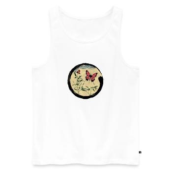 Japanese Butterfly - Men's Premium Organic Tank Top - white - Front - Michal (187cm)