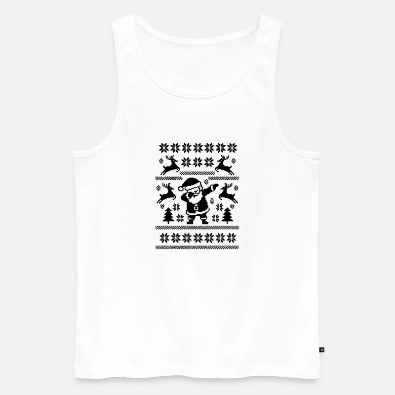 Dabbing Christmas Man Kunst - Männer Premium Bio Tank Top - Weiß