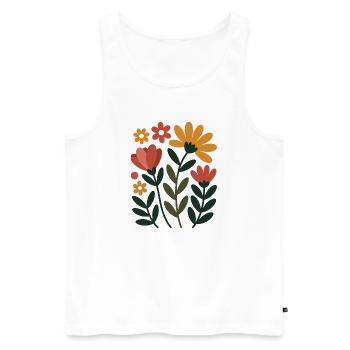 Boho Blumen – Blühende Harmonie - Männer Premium Bio Tank Top - Weiß - Vorne - Michal (187cm)