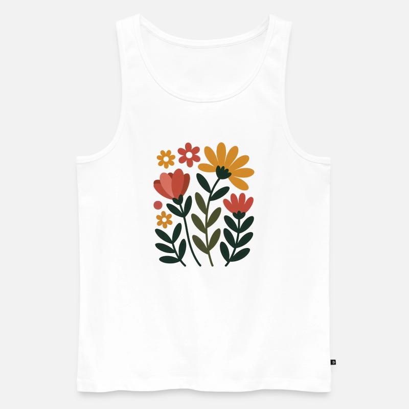 Boho Blumen – Blühende Harmonie - Männer Premium Bio Tank Top - Weiß