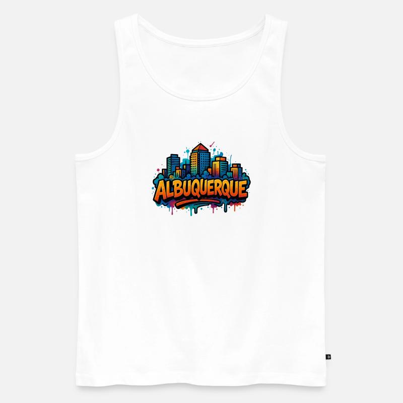 Albuquerque Graffiti Skyline - Männer Premium Bio Tank Top - Weiß