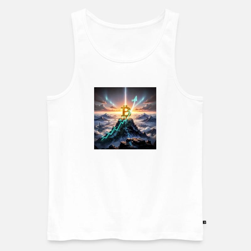 Bitcoin Gipfelaufstieg 3D - Männer Premium Bio Tank Top - Weiß
