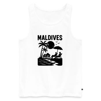 Malediven Maldives - Männer Premium Bio Tank Top - Weiß - Vorne - Michal (187cm)