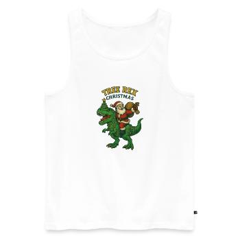 Noël – Tree Rex Weihnachten - Männer Premium Bio Tank Top - Weiß - Vorne - AI Model Male 178 light (178cm)