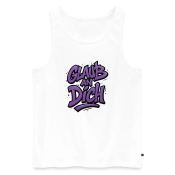 Believe in yourself graffiti - Men's Premium Organic Tank Top - white - Front - Michal (187cm)