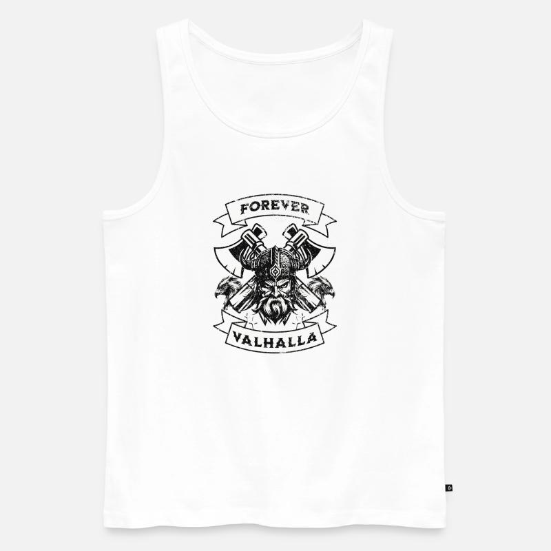 Forever Valhalla Wikinger Design - Männer Premium Bio Tank Top - Weiß