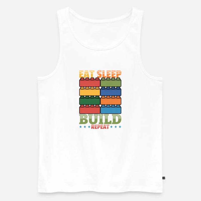 Building Blocks Kids Brick Builder - Männer Premium Bio Tank Top - Weiß