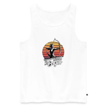 Archery design for archers and courses - Men's Premium Organic Tank Top - white - Front - Michal (187cm)