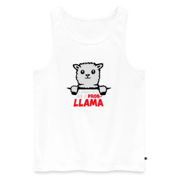 Je m’identifie comme un probllama Cool Lama Problem Spruch - Débardeur bio Premium Homme - blanc - Devant - Michal (187cm)
