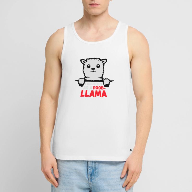 I Identify As A Probllama Cool Lama Problem Spruch Männer Premium Bio Tank Top