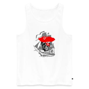 Pirat - Männer Premium Bio Tank Top - Weiß - Vorne - Michal (187cm)