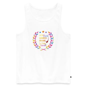 Wine in your hand – please don't push - Men's Premium Organic Tank Top - white - Front - AI Model Male 178 light (178cm)