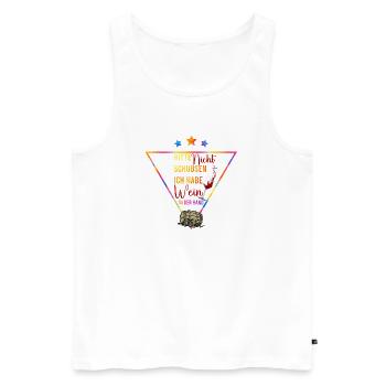 Please Don't Push Wine In Hand - Men's Premium Organic Tank Top - white - Front - AI Model Male 178 light (178cm)