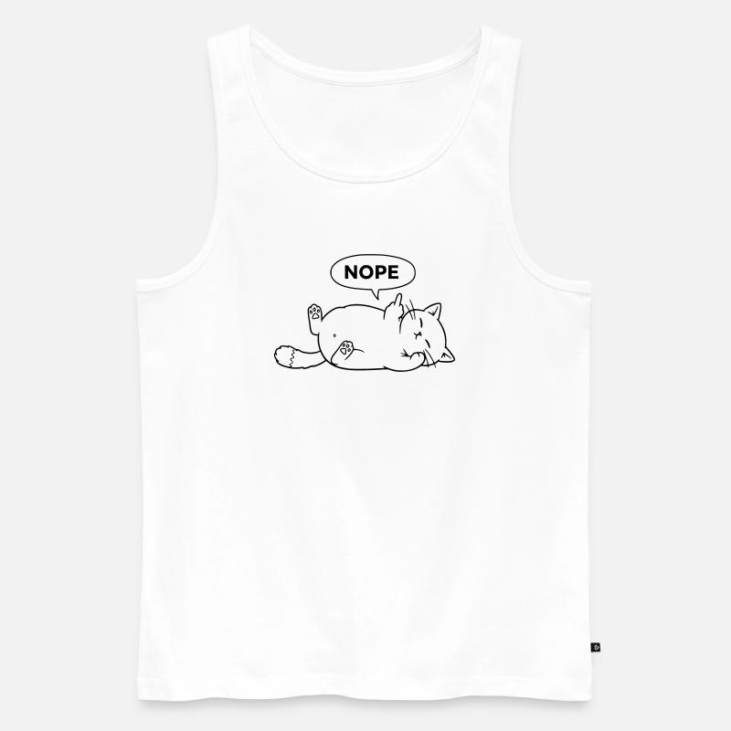 Nope Katze | Sarkastisches Katzen Statement - Männer Premium Bio Tank Top - Weiß