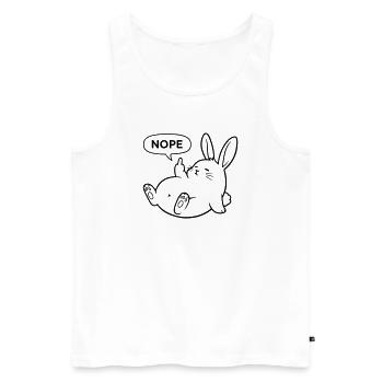 Non, Lapin | Déclaration de lapin coquin - Débardeur bio Premium Homme - blanc - Devant - AI Model Male 178 light (178cm)