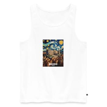 Madrid - Männer Premium Bio Tank Top - Weiß - Vorne - Michal (187cm)
