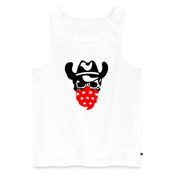 Cowboy Skull - Men's Premium Organic Tank Top - white - Front - Michal (187cm)
