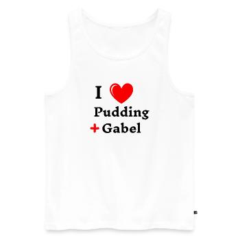 I liebe Pudding und Gabel pudding mit gabel essen  - Männer Premium Bio Tank Top - Weiß - Vorne - Michal (187cm)