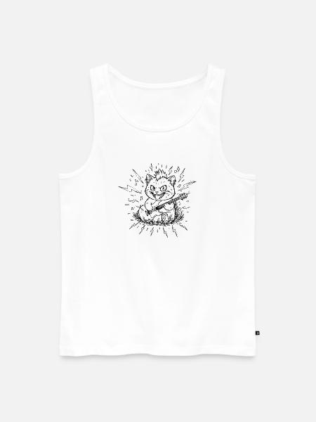Punkrock-Katze mit Rebellenseele - Männer Premium Bio Tank Top - Weiß
