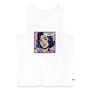 Pas encore le football, fille pop art - Débardeur bio Premium Homme - blanc - Devant - Michal (187cm)
