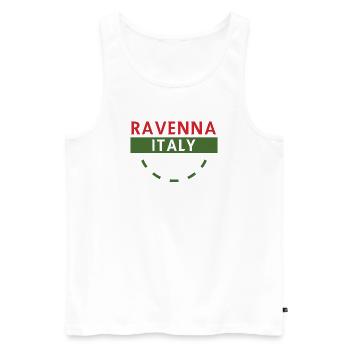 Emblème de Ravenne Italie - Débardeur bio Premium Homme - blanc - Devant - Michal (187cm)