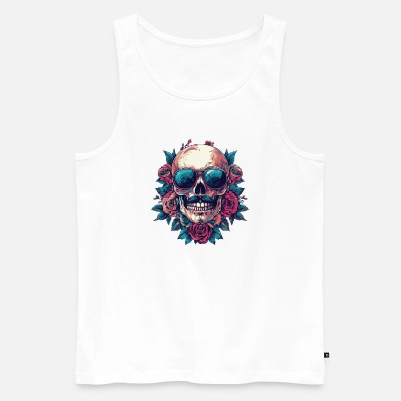 Skelett Bunt - Männer Premium Bio Tank Top - Weiß