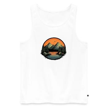 Montagnes Nature - Débardeur bio Premium Homme - blanc - Devant - Michal (187cm)