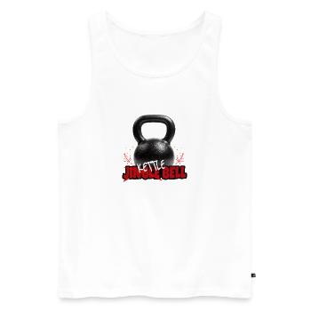 Jingle Bell - Kettlebell - Männer Premium Bio Tank Top - Weiß - Vorne - AI Model Male 178 light (178cm)