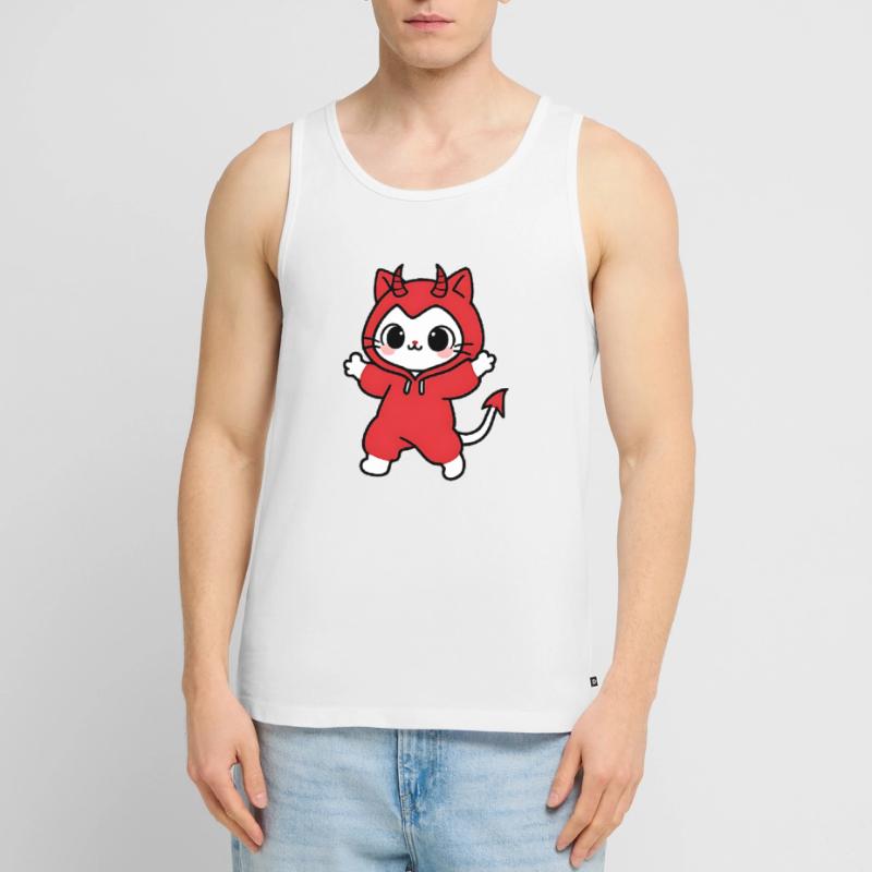 Cat Devil Kapuzenpullover Rot Männer Premium Bio Tank Top