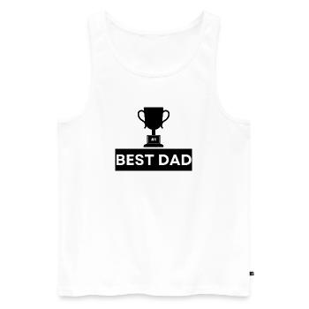 Number 1 Best Dad Bold Typography - Men's Premium Organic Tank Top - white - Front - Michal (187cm)