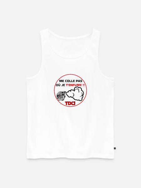 Bleib nicht bei mir, ich rauche - Männer Premium Bio Tank Top - Weiß