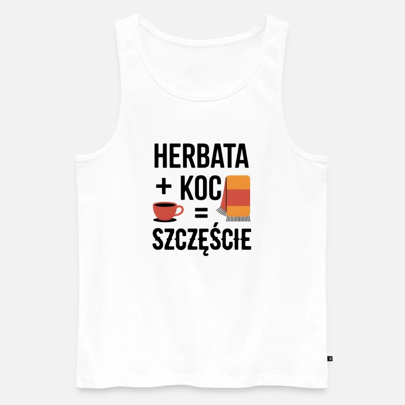 Tee und Deckenglück - Männer Premium Bio Tank Top - Weiß