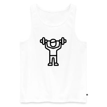 Bodybuilding - Männer Premium Bio Tank Top - Weiß - Vorne - Michal (187cm)