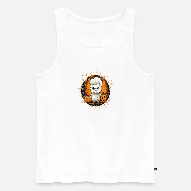 Lama Halloween Comic - Männer Premium Bio Tank Top - Weiß