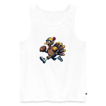 Thanksgiving Football Truthahn - Männer Premium Bio Tank Top - Weiß - Vorne - Michal (187cm)