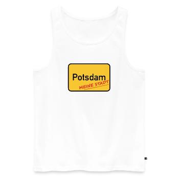 POTSDAM - MA VILLE - Débardeur bio Premium Homme - blanc - Devant - AI Model Male 178 light (178cm)