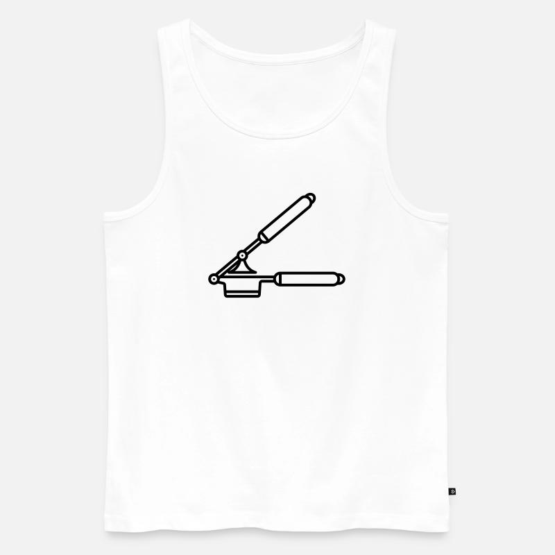  Knoblauch Presse oder Spätzle Presse - Männer Premium Bio Tank Top - Weiß