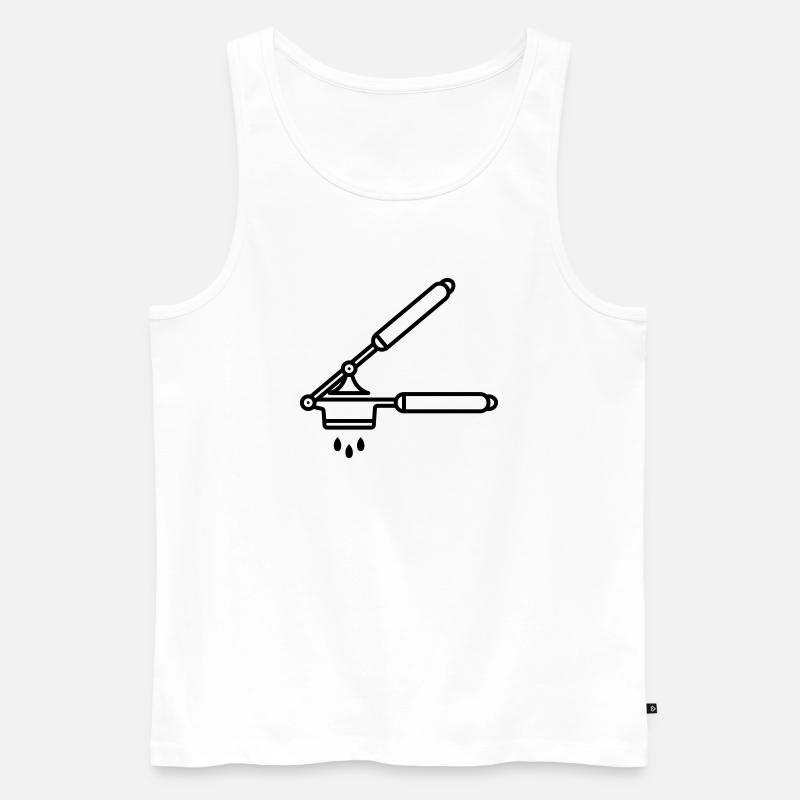 Knoblauch Presse oder Spätzle Presse - Männer Premium Bio Tank Top - Weiß