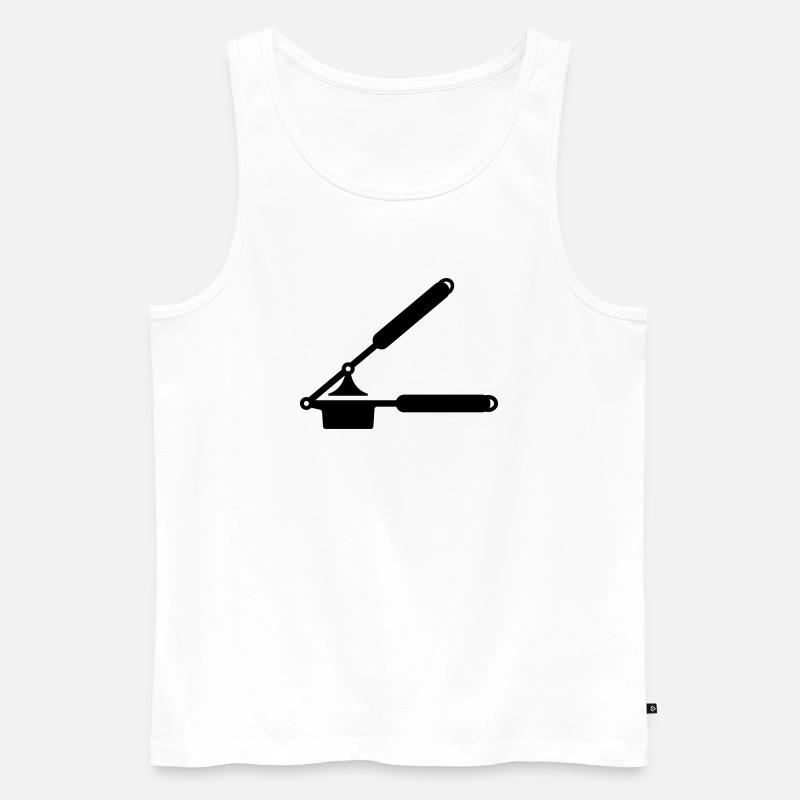 Knoblauch Presse oder Spätzle Presse - Männer Premium Bio Tank Top - Weiß