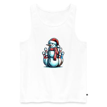 BOwling Christmas Sports Santa Claus - Men's Premium Organic Tank Top - white - Front - AI Model Male 178 light (178cm)