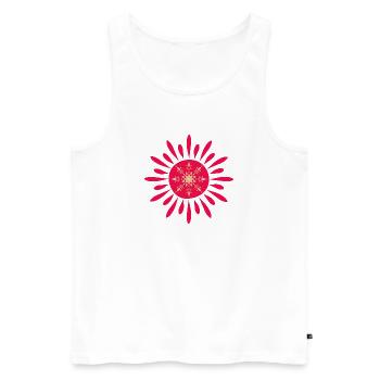 Rote Blumendämmerung - Männer Premium Bio Tank Top - Weiß - Vorne - Michal (187cm)