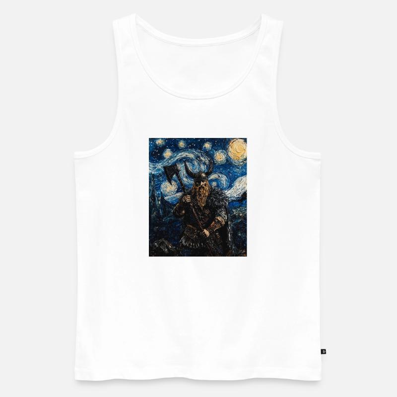 Wikinger Van Gogh Style - Männer Premium Bio Tank Top - Weiß