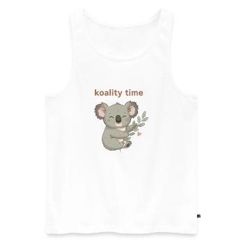 Koalitätszeit Koala-Umarmung - Männer Premium Bio Tank Top - Weiß - Vorne - Michal (187cm)